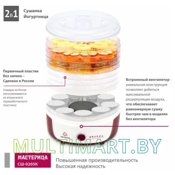 Сушилка для овощей и фруктов Мастерица СШ-0205К картинка 2